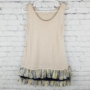 HEM&THREAD | ruffle tiered hem tie waist tunic top